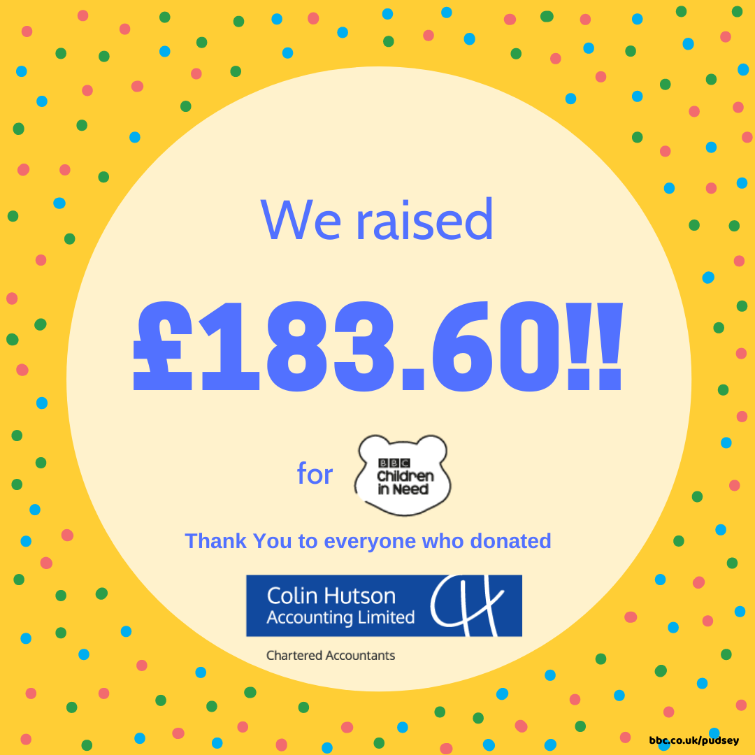 We raised £183.60 for BBC Children in Need. Thank you to everyone who donated.