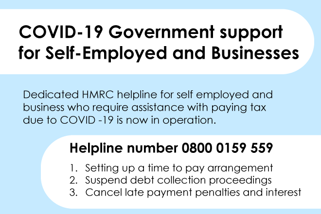 COVID Support Helpline from HMRC for self employed